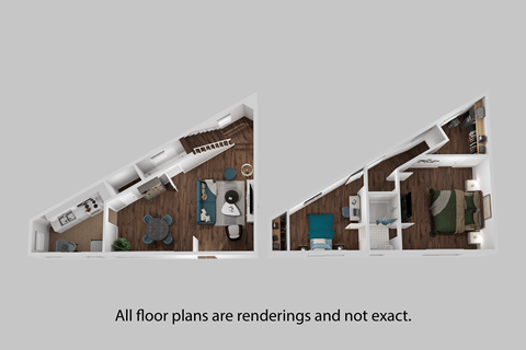 Floor plan for 2 beds, 1.5 baths
